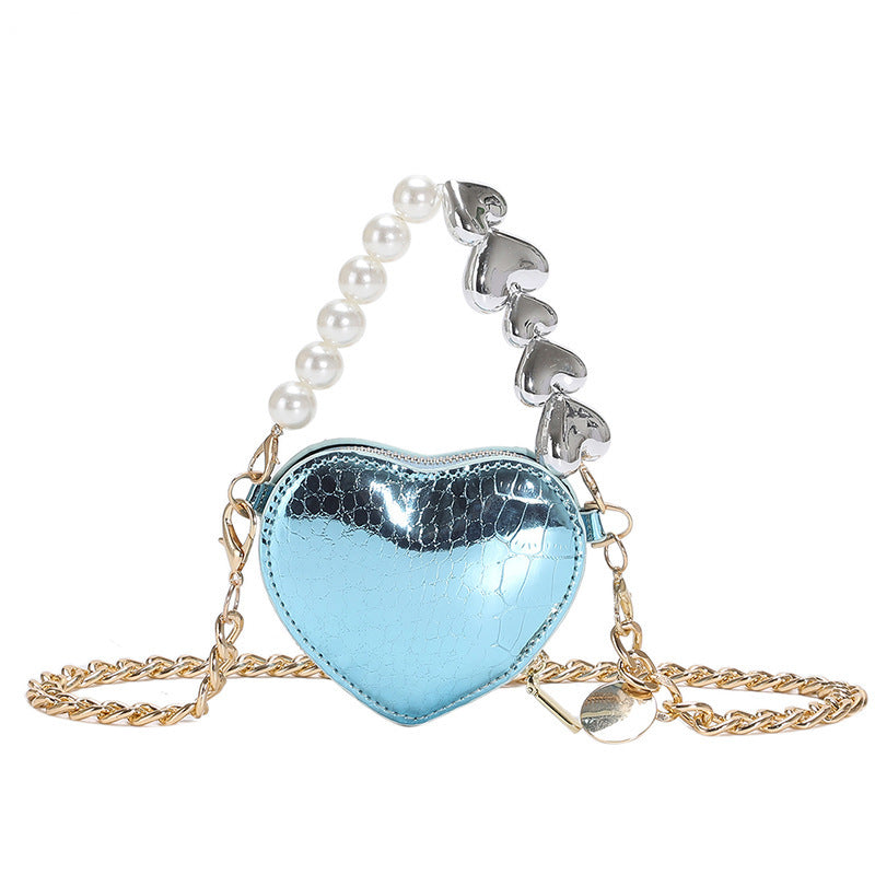 Mini Pearl Heart Chain Bag